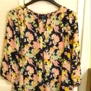 Women's KAARI BLUE Med. Floral, Long Sleeve Blouse